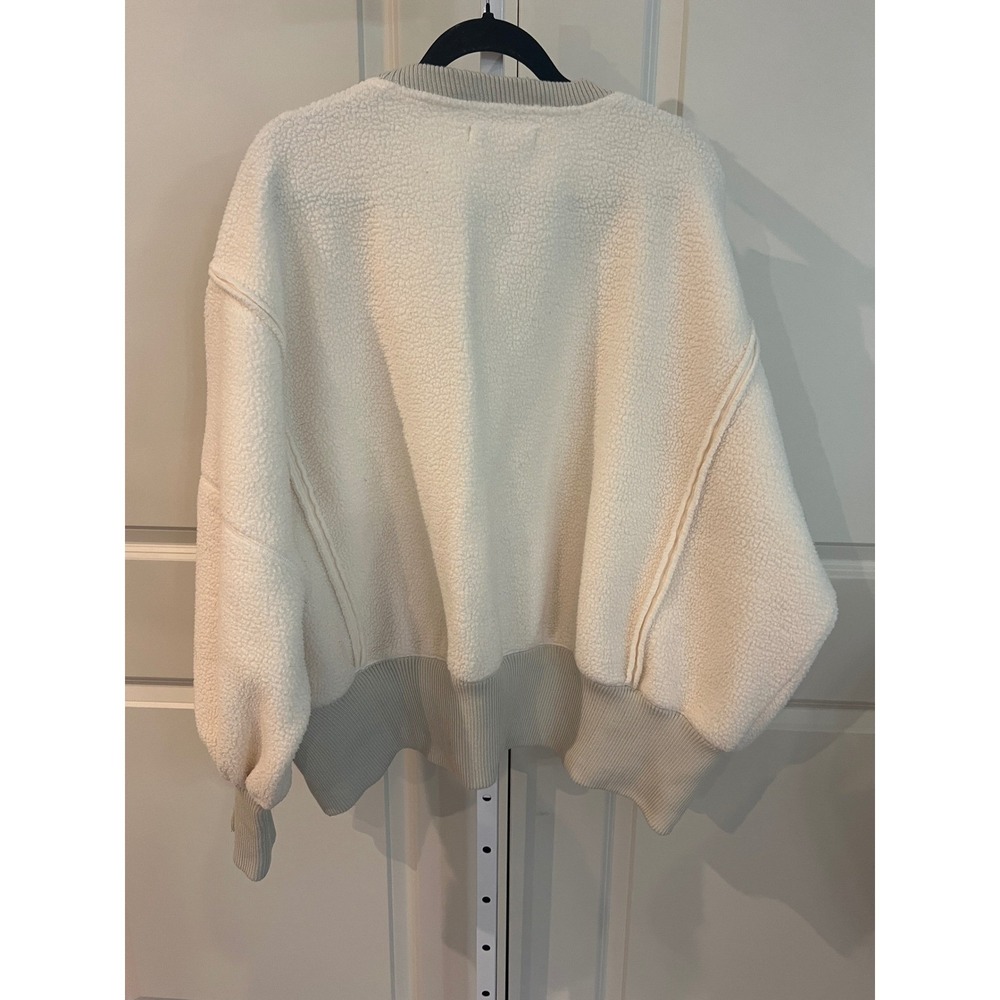 Free People We The Free Cozy Camden Sherpa Sweatshirt Vanilla oversized M - Picture 3 of 7